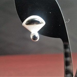 ONYX earrings Sterling Silver 925 geometric brushed NEW artisan handcrafted boho